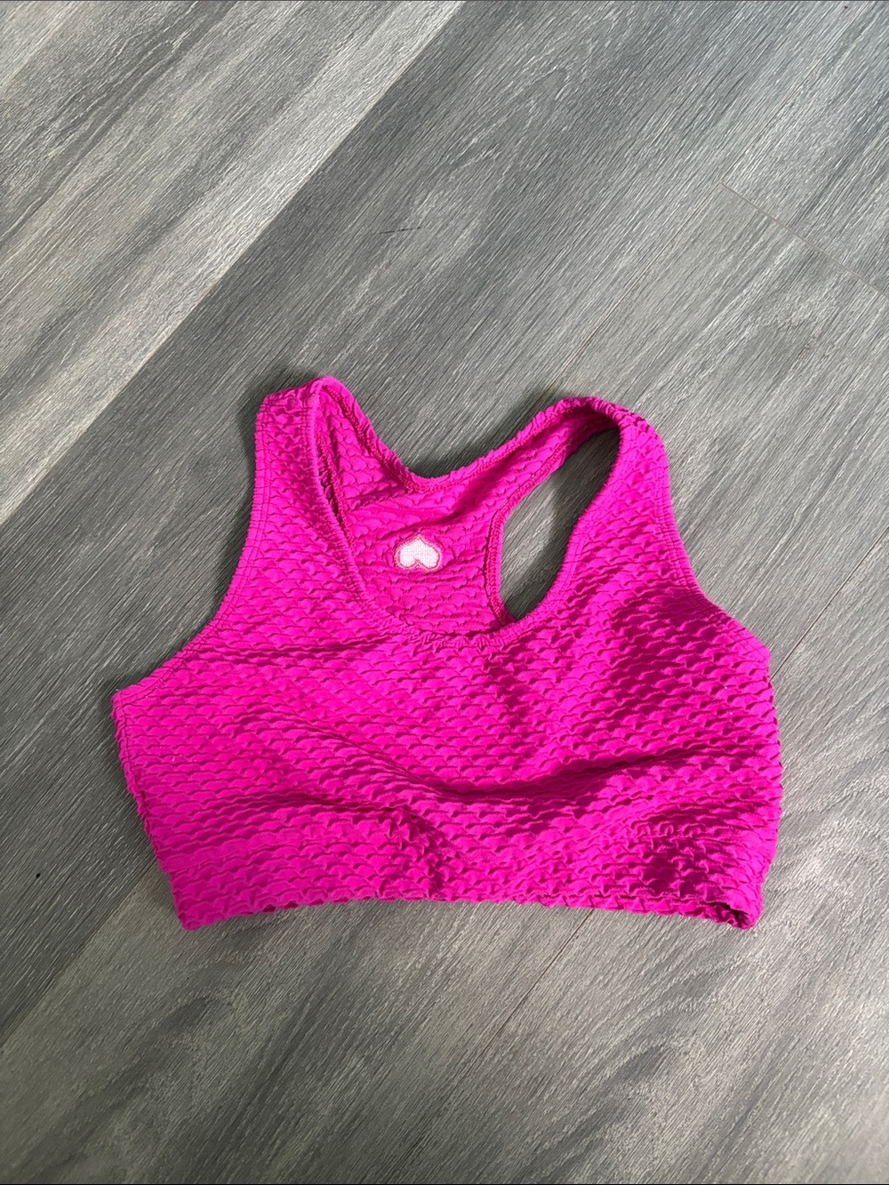 Booty by Brabants Hot Pink Textured Racerback Sports Bra